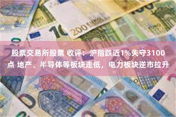 股票交易所股票 收评：沪指跌近1%失守3100点 地产、半导体等板块走低，电力板块逆市拉升