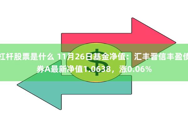 杠杆股票是什么 11月26日基金净值：汇丰晋信丰盈债券A最新净值1.0638，涨0.06%