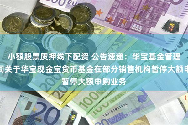 小额股票质押线下配资 公告速递：华宝基金管理有限公司关于华宝现金宝货币基金在部分销售机构暂停大额申购业务